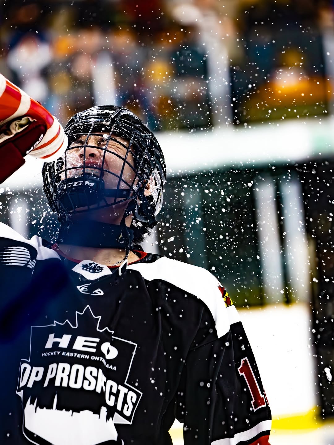 Hunter Sim drinking water after a tough shift