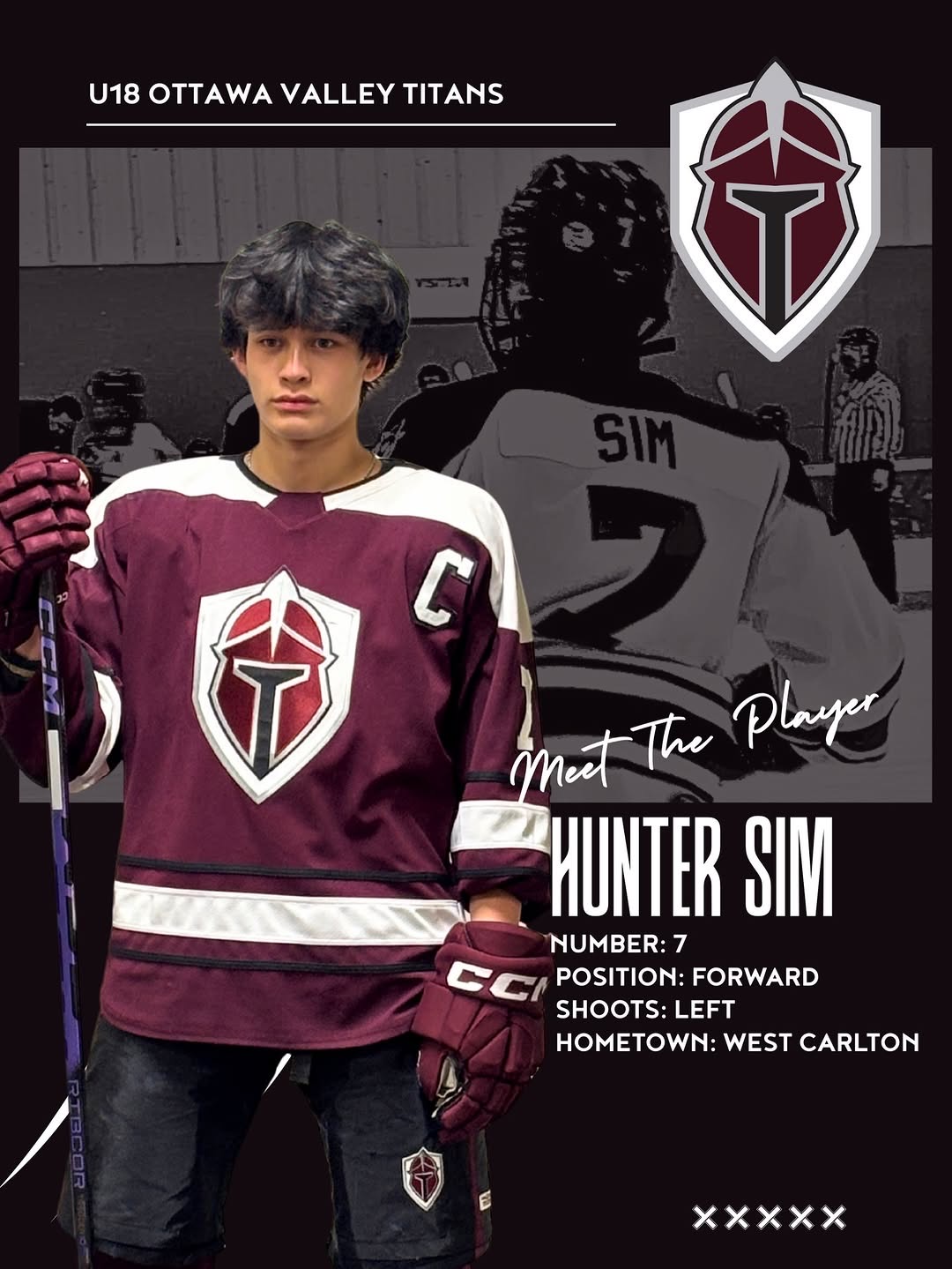 Hunter Sim's offical stat card